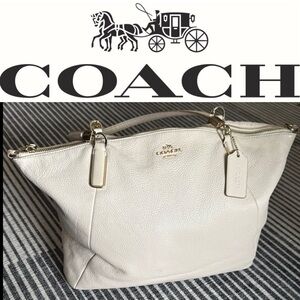 Coach Cream Leather Women's Bag, large